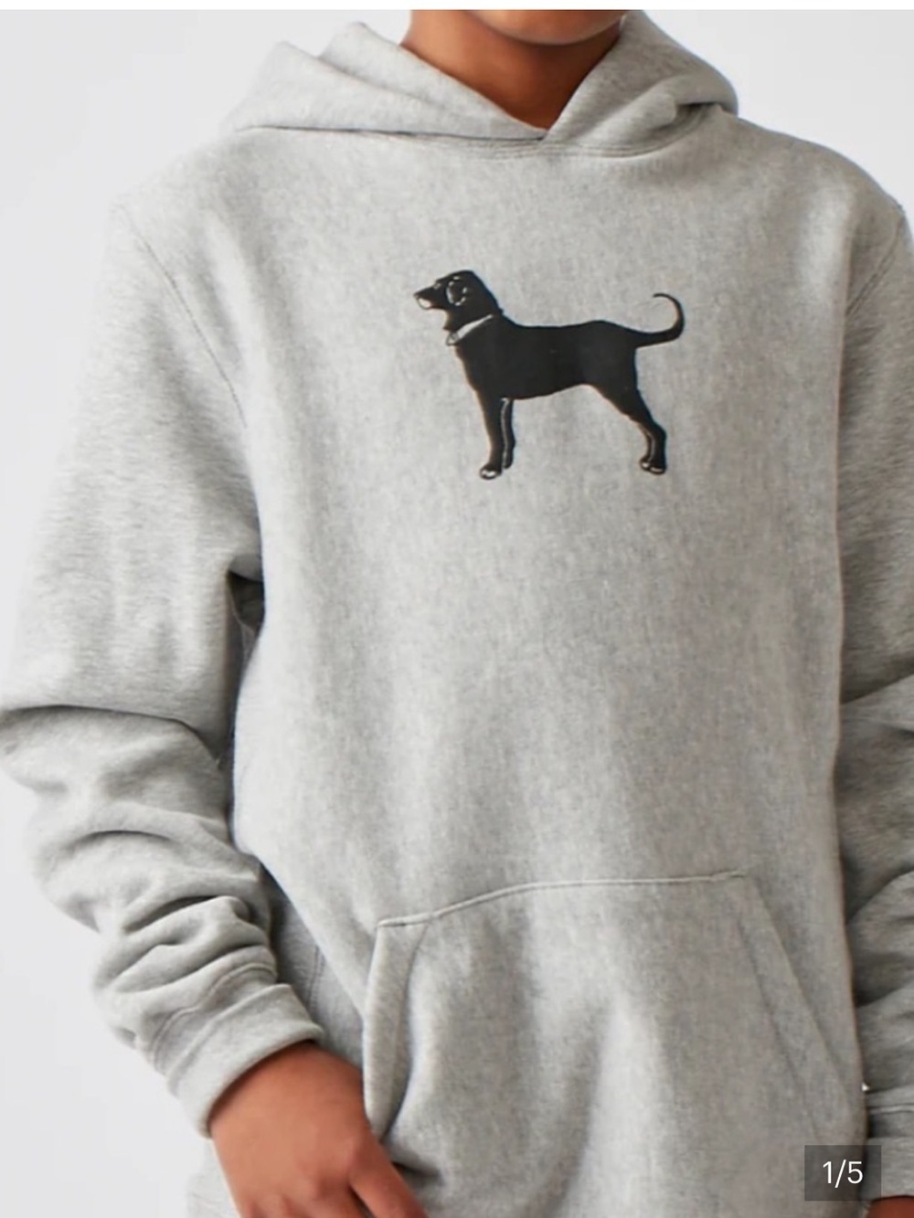 The Black Dog Classic Kids Hoodie in heather grey XL